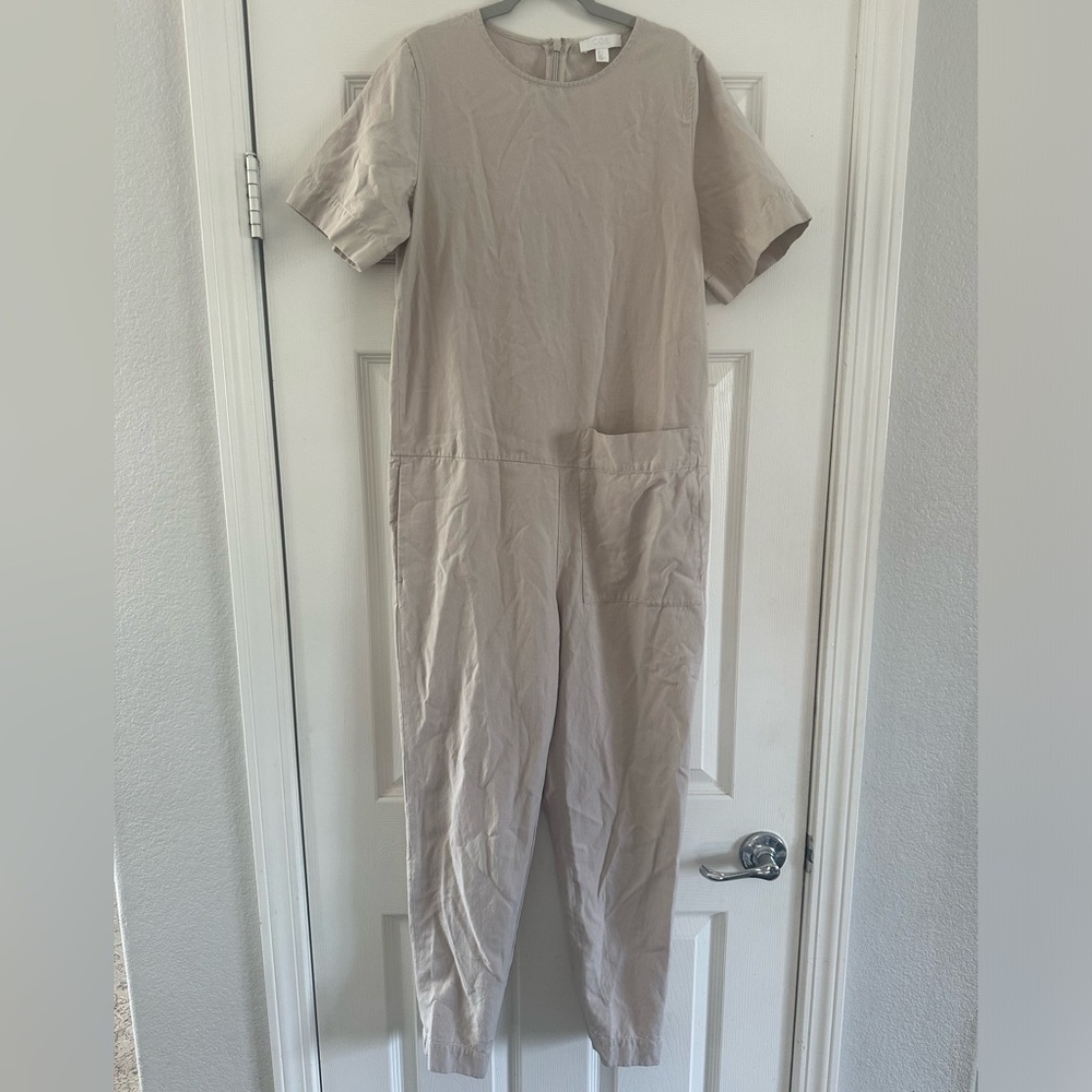 COS jumpsuit pant romper cream linen color women’s size 2